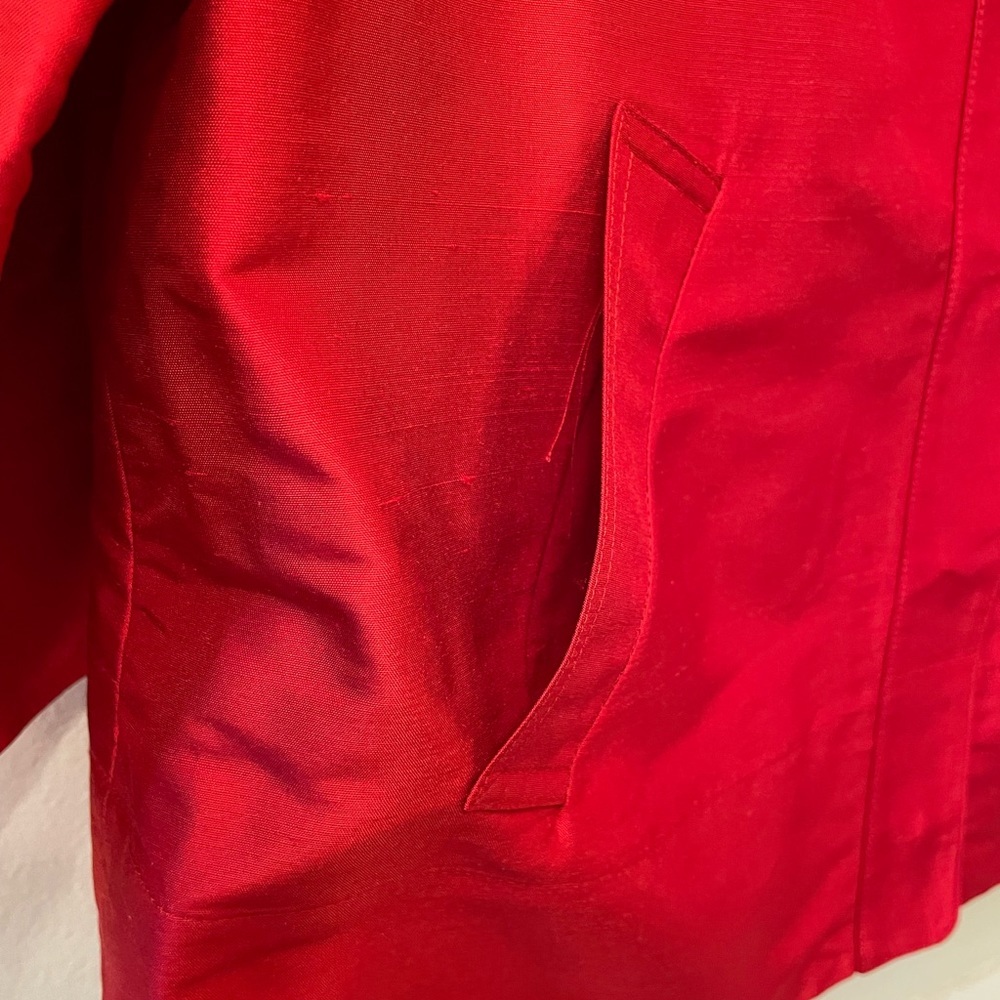 NWT Talbots Ruby Red Silk Jacket Elegant Cropped Cocktail Size 2 - Picture 4 of 9